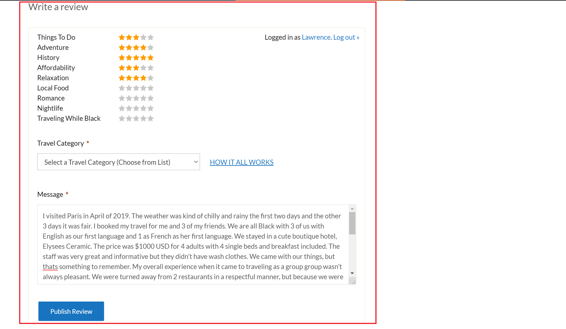 Publish Review
